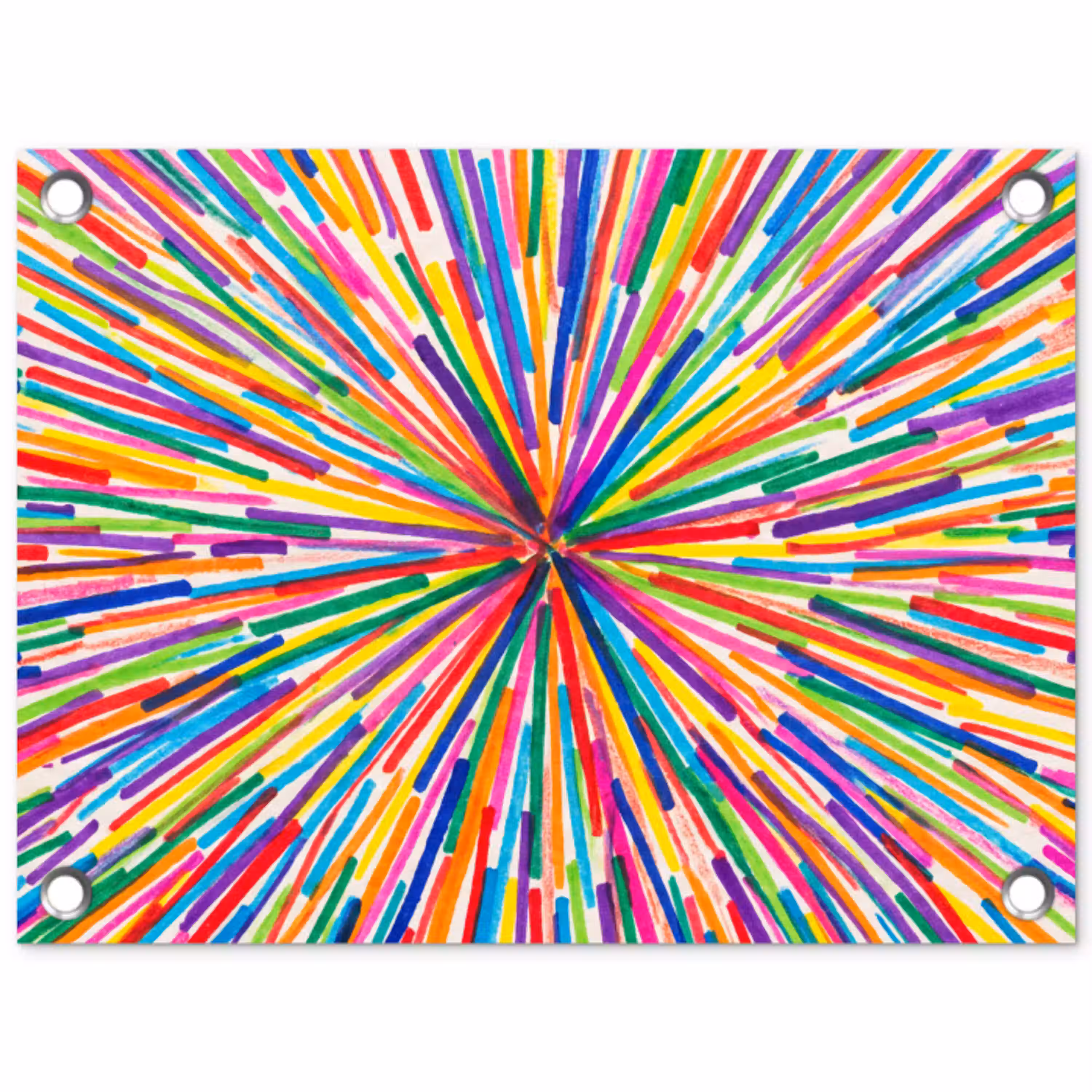 Lijnen - Kleurrijk - Abstract tuinposter los doek klein -3d