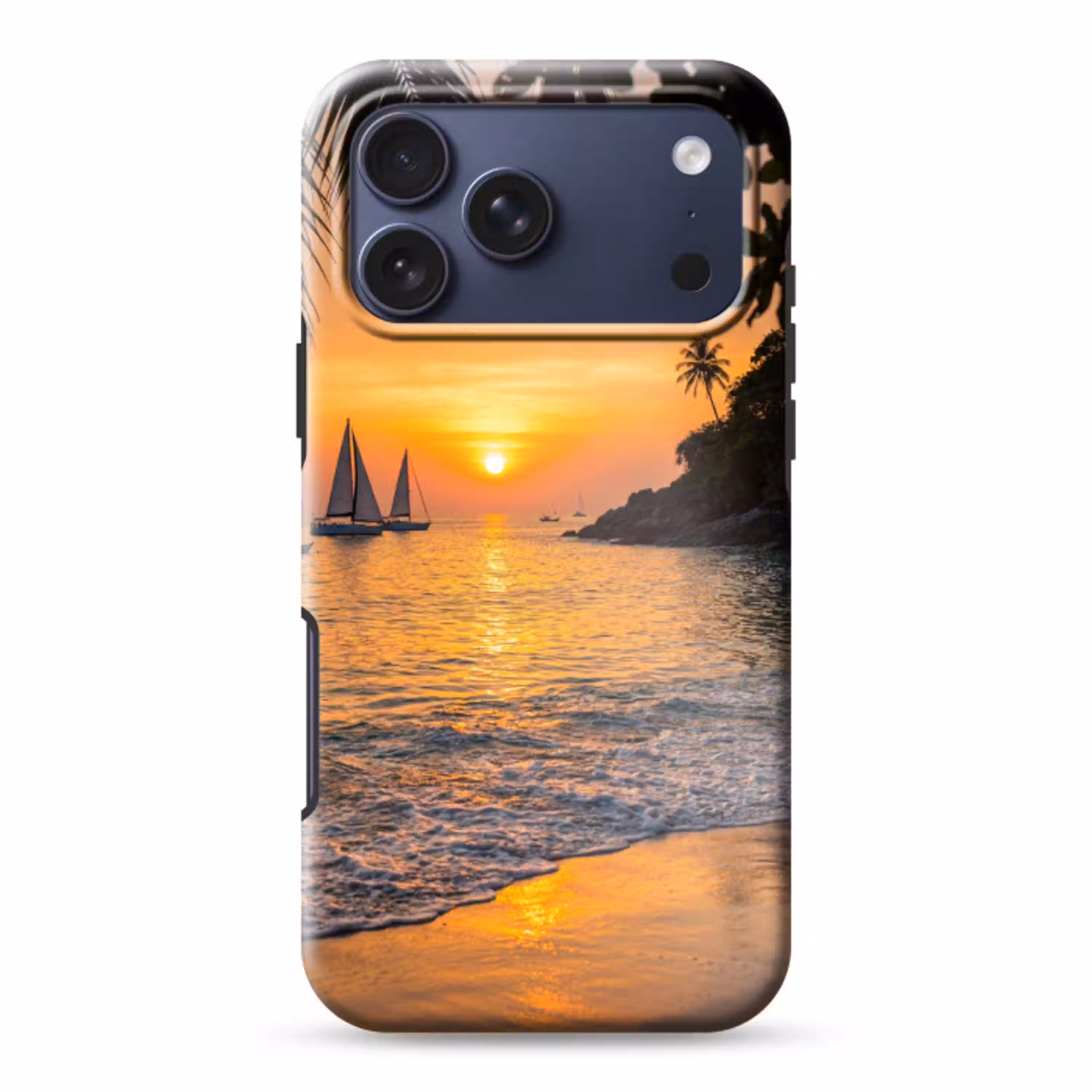 Zee - Zonsondergang - Boot - Natuur - Oranje Toughcase MagSafe Apple iPhone 17 Pro Max klein -3d