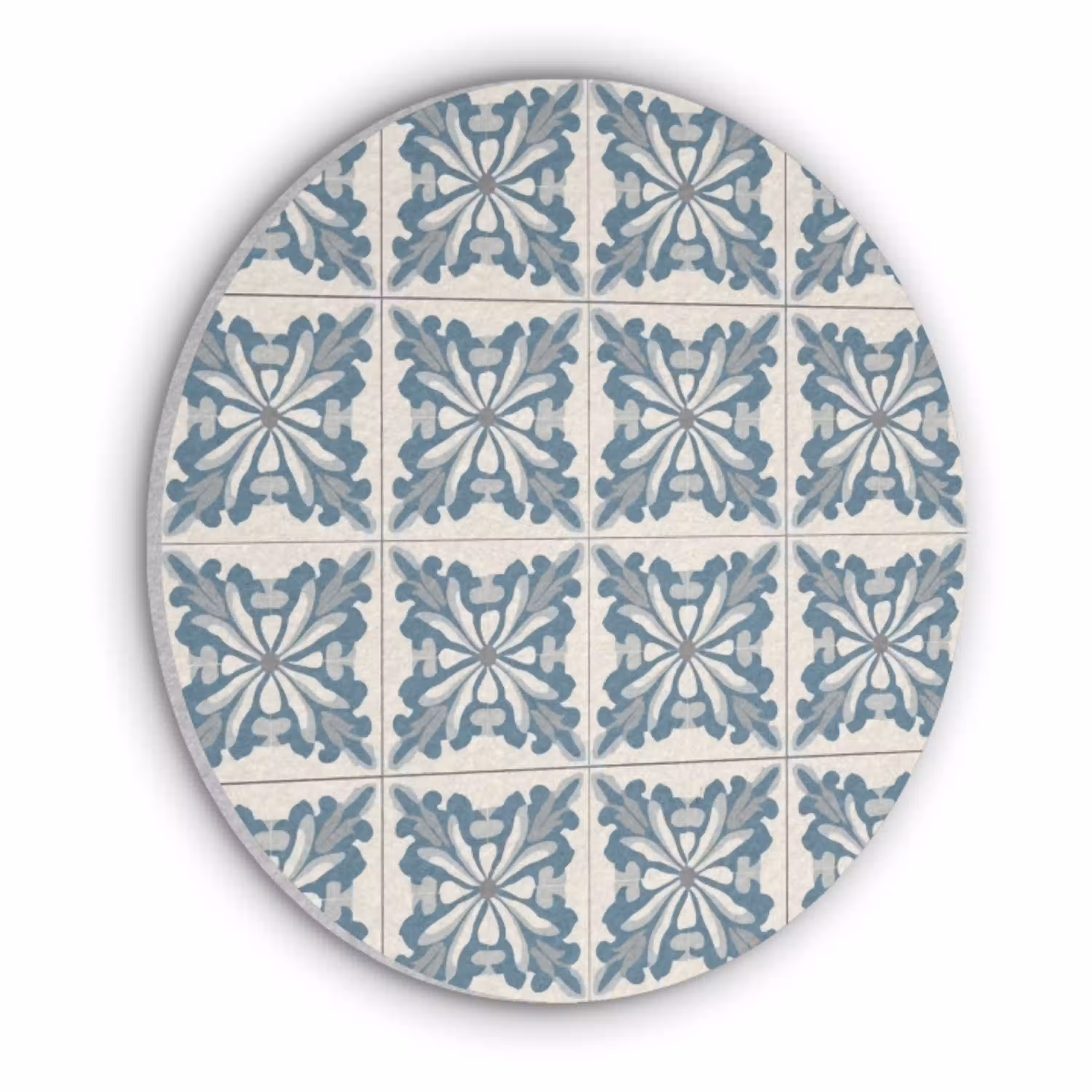 Dessin - Tegel - Blauw Akoestische PET Vilt - Rond klein 838 -3d