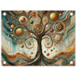 Levensboom - Boom - Abstract - Modern tuinposter los doek klein -3d