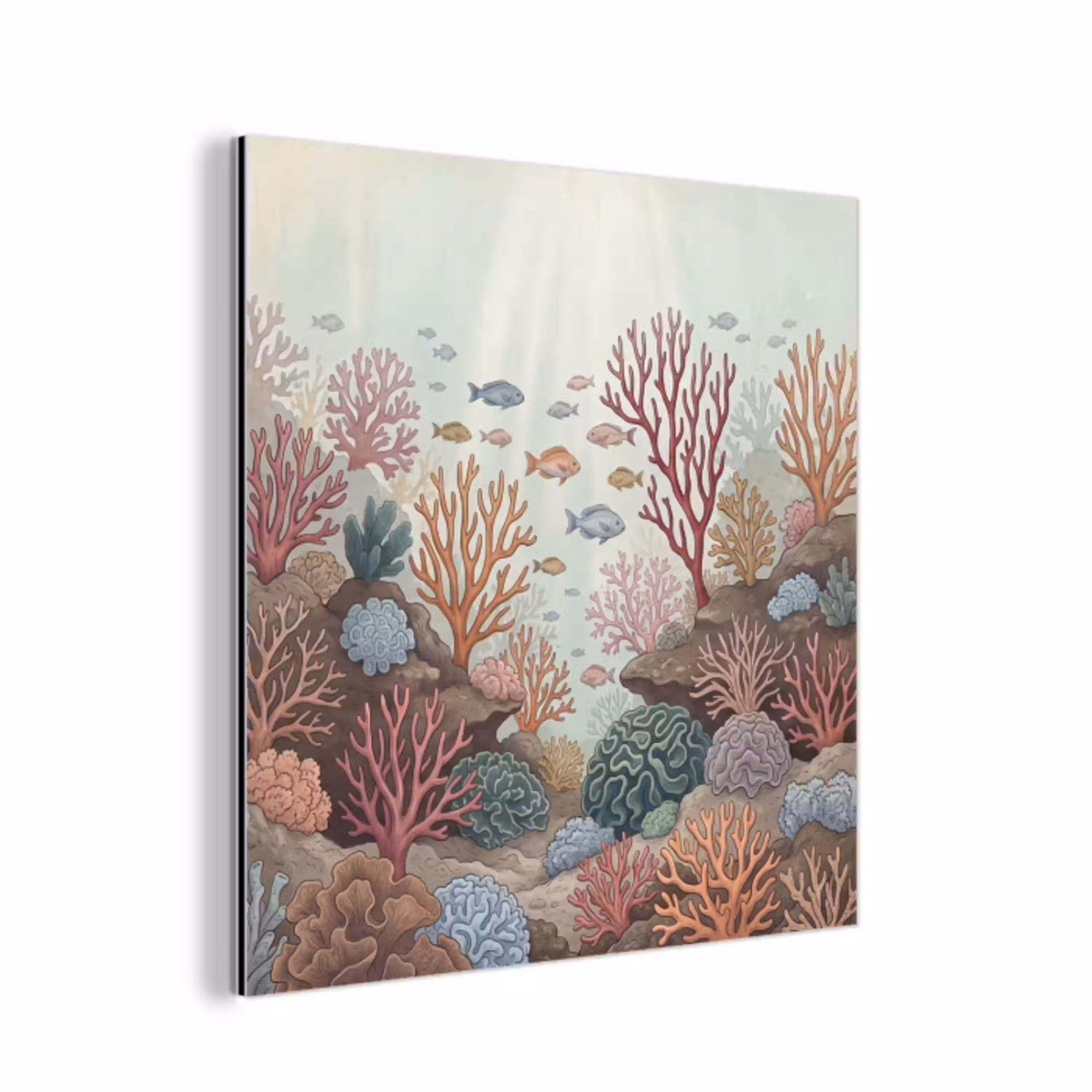 Onderwater - Koraal - Vis - Natuur aluminium wit klein -3d