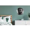 Boeddha - Grijs - Spiritualiteit - Buddha beeld - Religie Wandcirkel aluminium klein -slaapkamer
