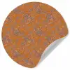 Oranje - Sierlijk - Bloemen Wandcirkel behangsticker klein 186 -3d