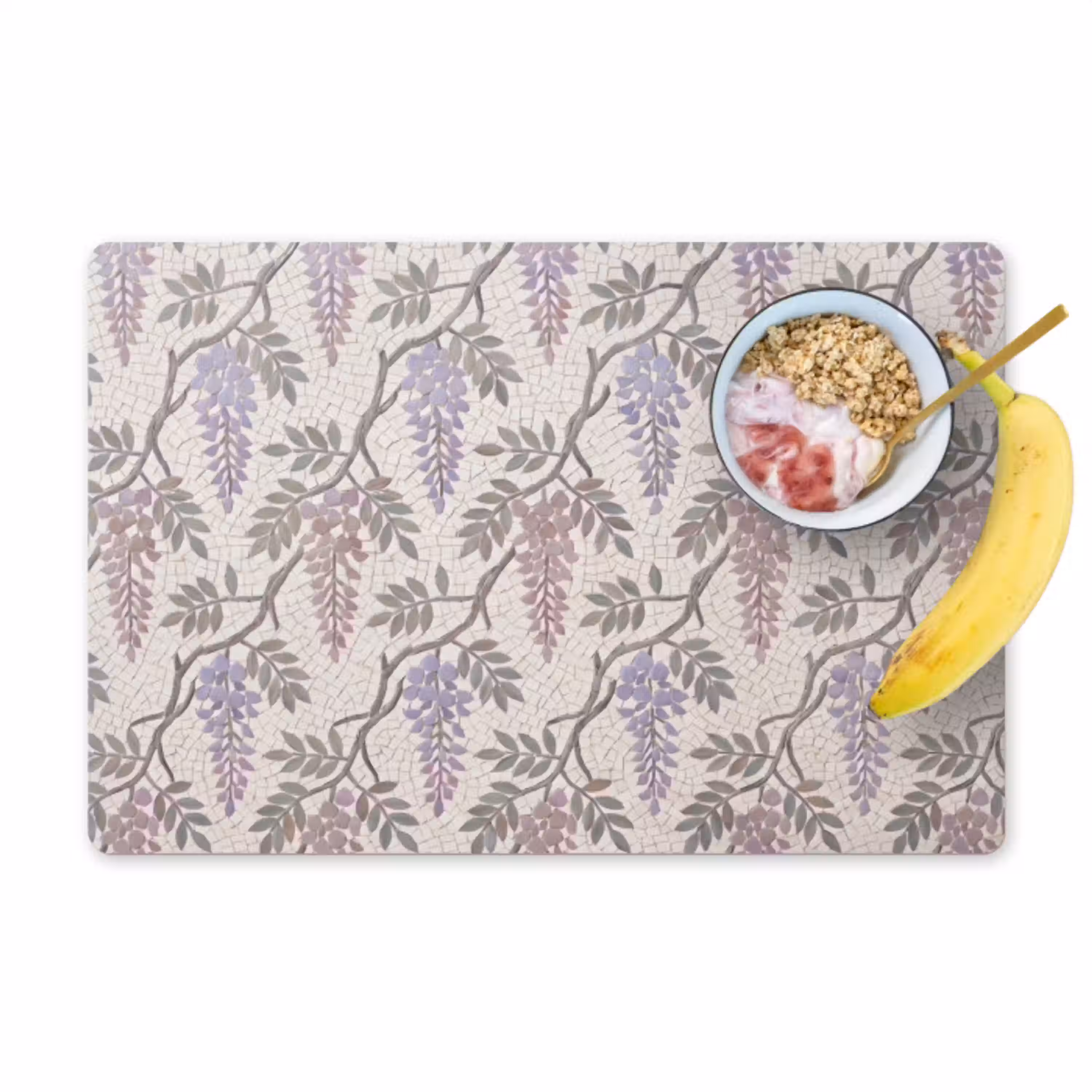 Bloemen - Mozaïek - Natuur - Patroon - Paars Placemat vinyl groot -zzzproduct_Kitchenyeah-website