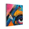 Graffiti - Kleuren - Oog - Kunst aluminium wit klein -3d
