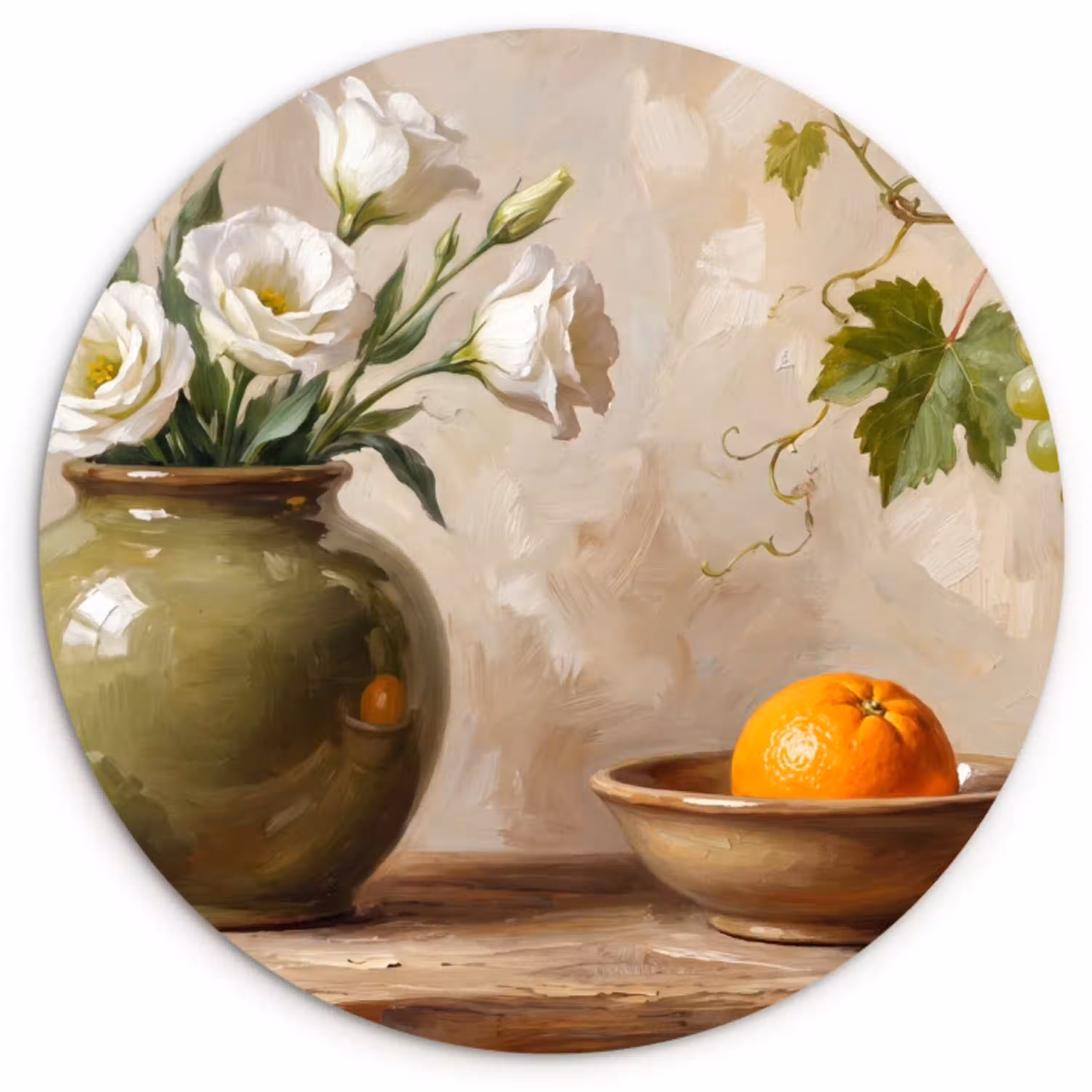 Bloemen - Fruit - Stilleven Wandcirkel plexiglas klein -3d