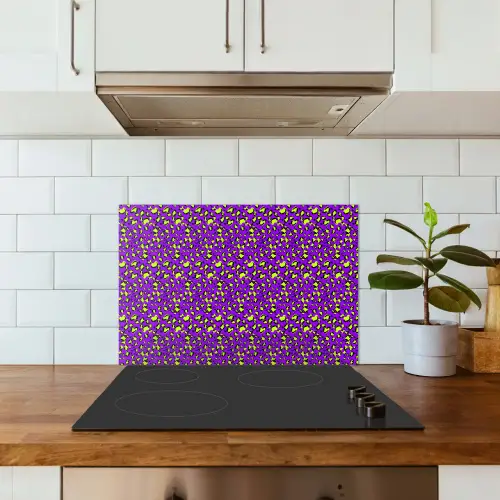 Panterprint - Paars - Groen - Neon keuken achterwand spatscherm klein 900 -sfeer2