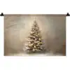 Kerst - kerstboom - Sneeuw - Art Wandkleed katoen klein -zz3d