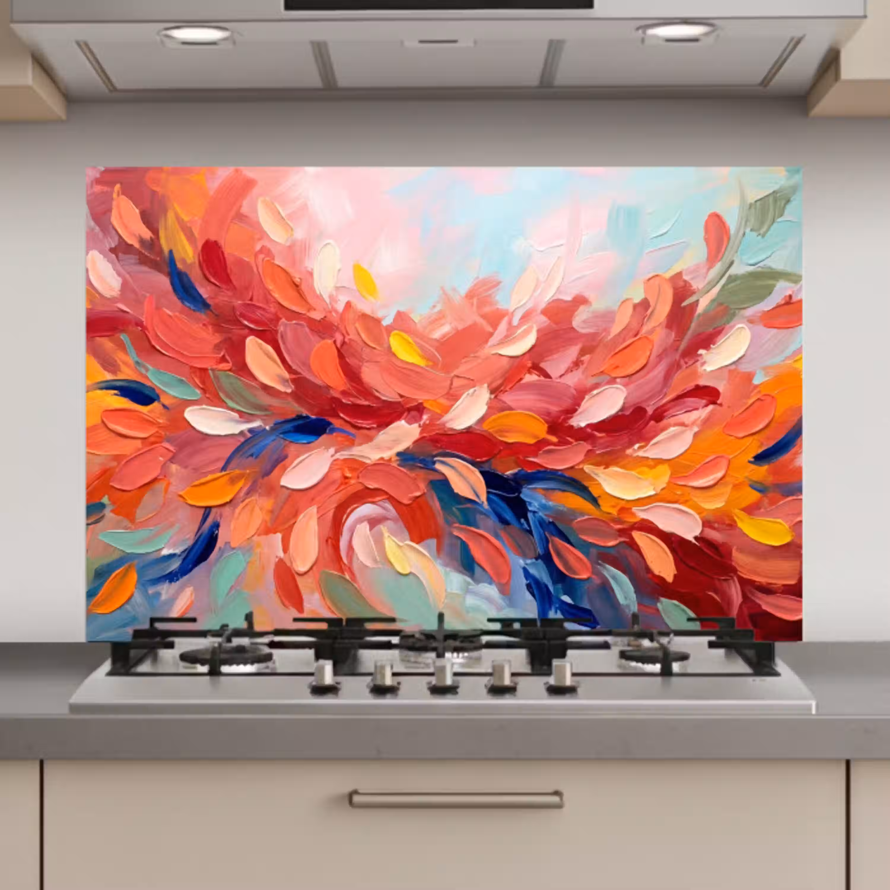 Bloemen - Abstract - Kunst - Modern keuken achterwand spatscherm klein -3d_website