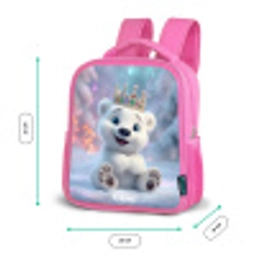 IJsbeer - Kroon - Winter Kinderrugzak - Roze middel -productfoto_formaten