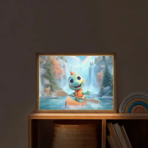 Dino - Natuur - Waterval Light Box met batterij (Wandlamp kind) middel -sfeer1_kind