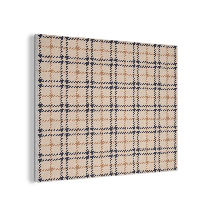Plaid - Patroon - Beige - Zwart PET vilt klein 837 -3d