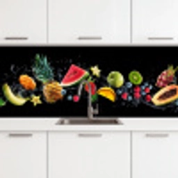 Splash - Fruit - Zwart keuken achterwand 2 middel -3d