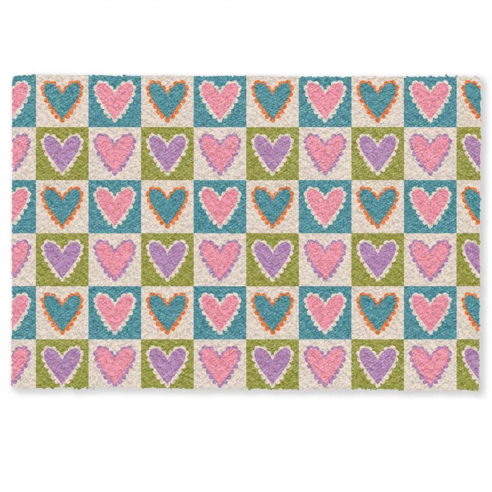 Retro - Kleuren - Patroon - Hartjes Deurmat klein 898 -zkaufland3d