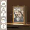 Bloemen - Wit - Vaas - Modern Light Box met kabel (Tafellamp) klein -USP_NL