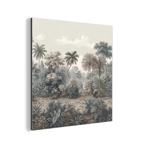 Tropisch - Landschap - Illustratie aluminium wit klein -3d