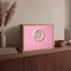 Lolly - Roze - Snoep - Zoet Light Box met batterij (Wandlamp) middel -sfeer2