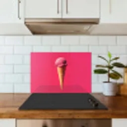 Schepijs - Roze - Hoorntje keuken achterwand spatscherm klein -sfeer2