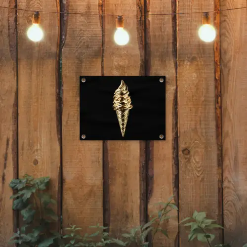Ijs - Goud - Zwart - Eten tuinposter los doek klein -sfeer1