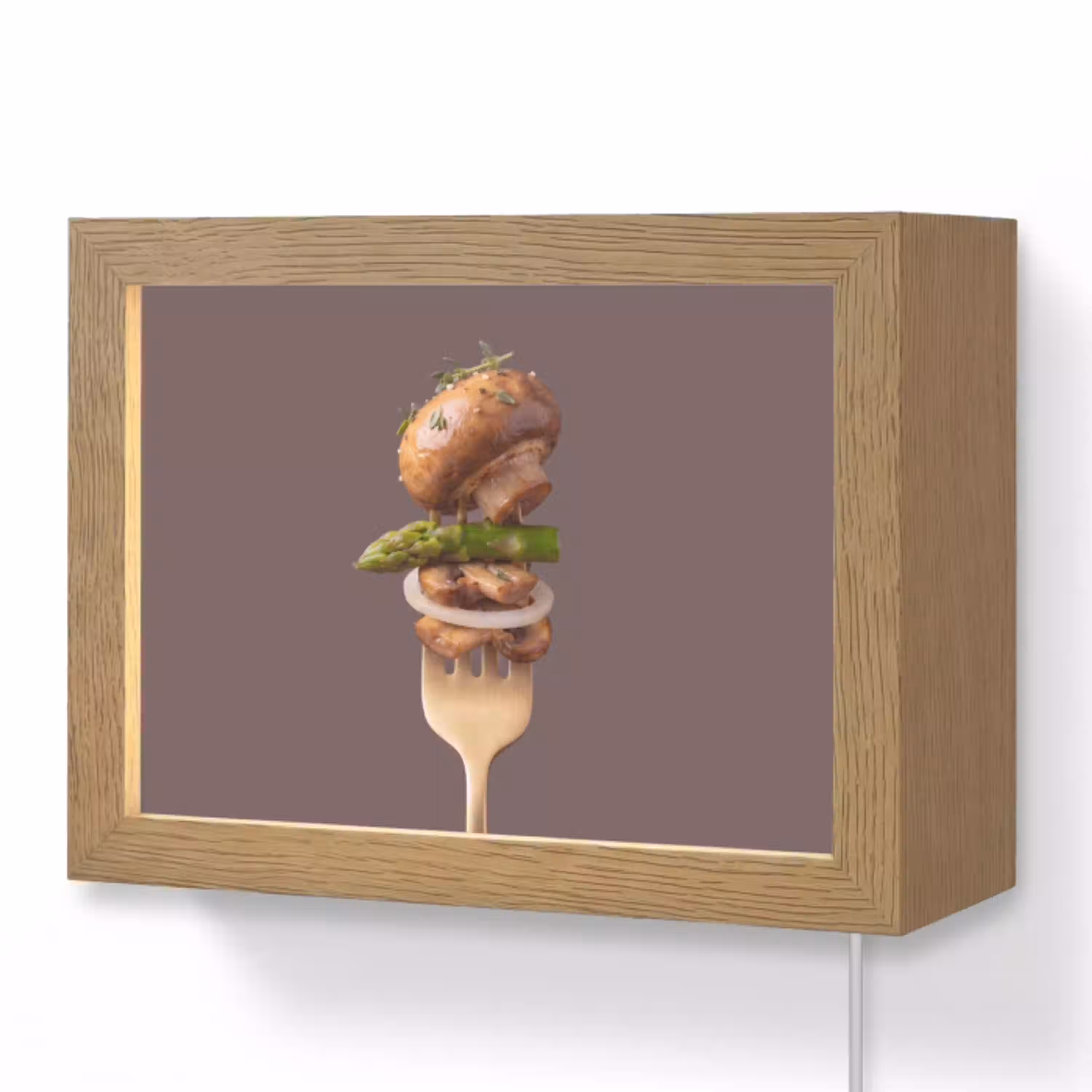 Eten - Gestapeld - Vork Light Box met kabel (Wandlamp) klein -3d