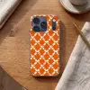 Oranje - Ruitpatroon - Wit Telefoonhoesje iPhone 17 Pro klein 878 -sfeer1