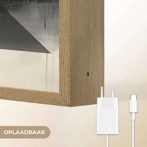 Abstract - Zwart - Verf - Modern Light Box met batterij (Wandlamp) middel -USP_websiteoplaadbaarNL