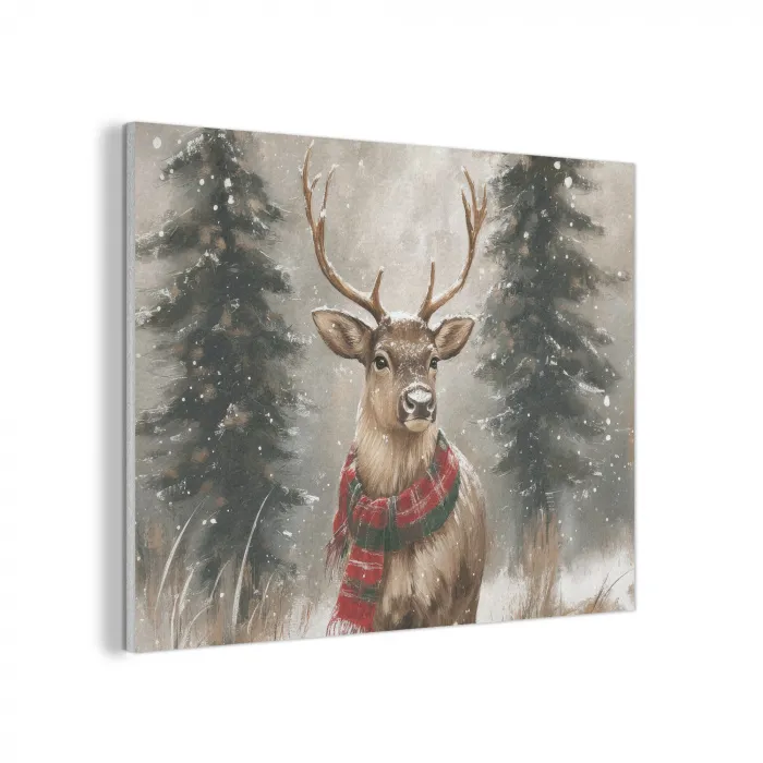 Winter - Bos - Rendier - Donker PET vilt klein -3d