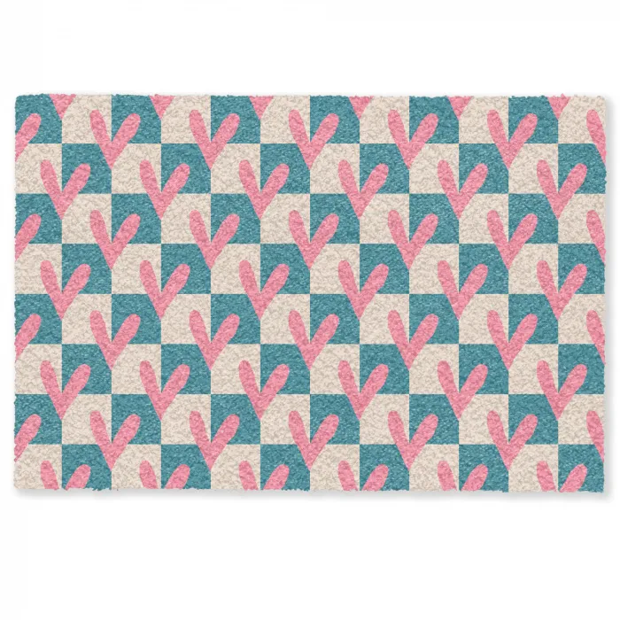 Vlakken - Hartjes - Patroon - Retro Deurmat klein 898 -zkaufland3d