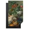 Stilleven met bloemen - Schilderij van Jan van Huysum Inductie beschermer vinyl 3mm middel -3d