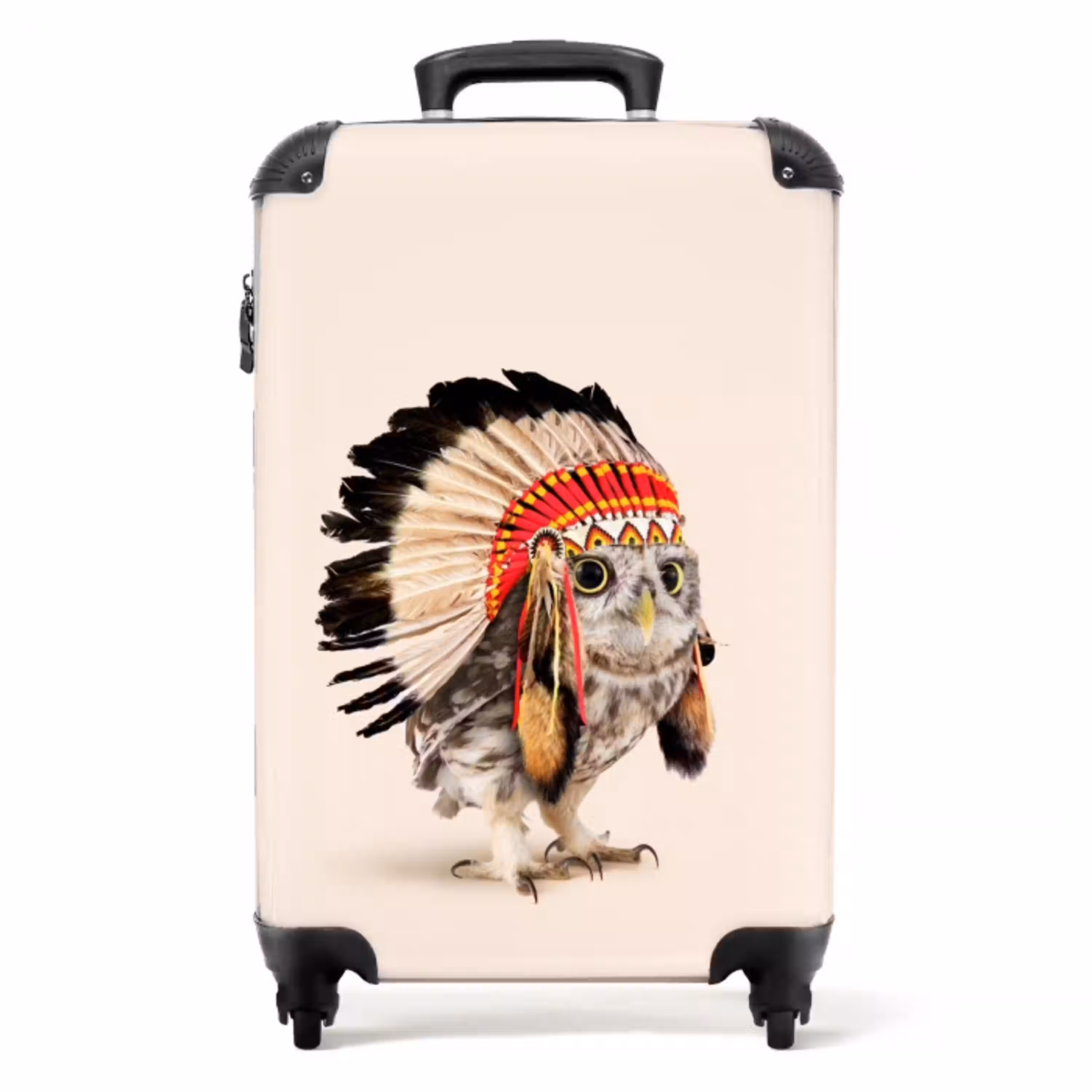 Uil als Indiaan NBS - Handbagage koffer - Unisex middel -productfoto_recht