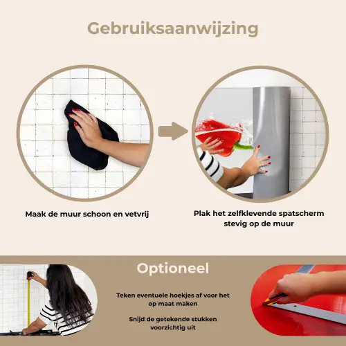 Splash - Groente - Rood keuken achterwand spatscherm klein -gebruiksaanwijzing_NL