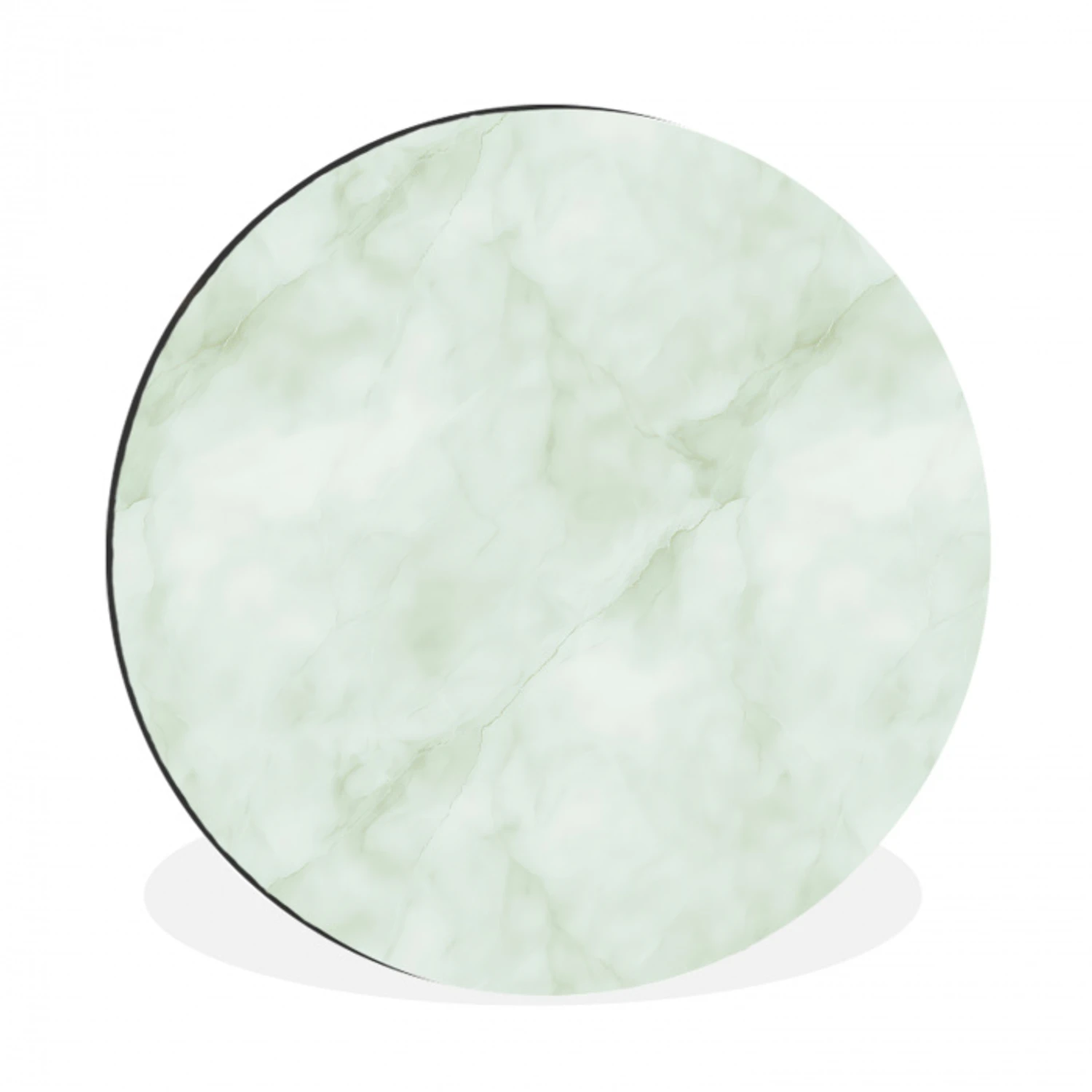 Groen - Marmer - Vloeiende aders Wandcirkel aluminium klein 190 -3d