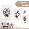 Tulpen - Paars - Lijst - Bladeren tuinposter los doek klein -Xsfeer9_DE