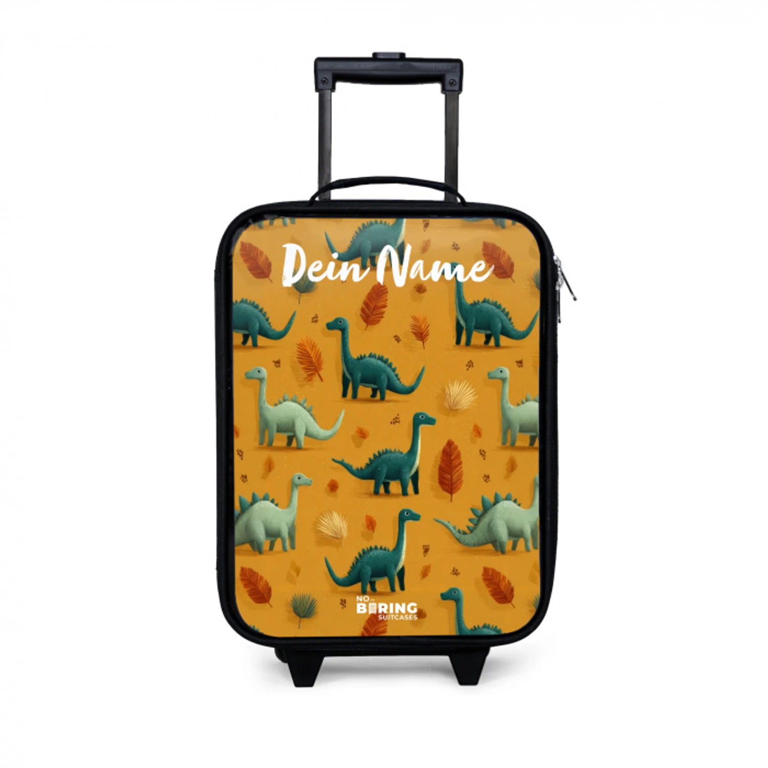 Dino - Dieren - Patroon Kinderkoffer - Zwart klein -3d