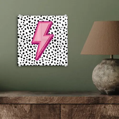 Bliksem - Roze - Stippen plexiglas 5mm klein -sfeer3