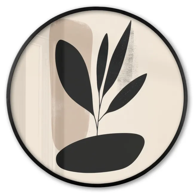 Ronde fotolijst - Plant - Beige - Japandi