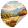 Landschap - Illustratie - Natuur Wandcirkel behangsticker klein -3d