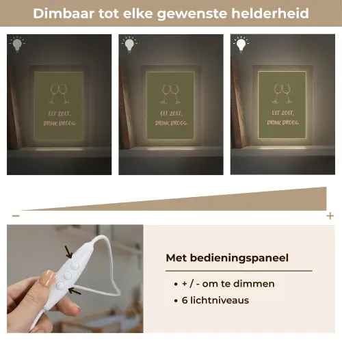 Roze - Groen - Wijn - Quote Light Box met kabel (Wandlamp) klein -USP_dimbaarNL