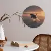 Orka - Zee - Zonsondergang Akoestische PET Vilt - Rond klein -sfeer3