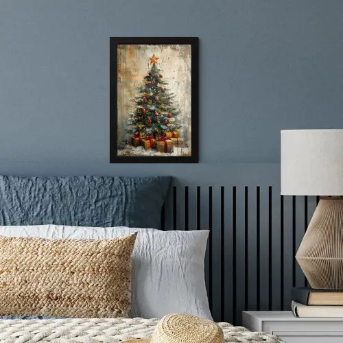 Kerstboom - Vintage - Kerst - Cadeau fotolijst zwart zonder passe partout klein -sfeer3