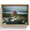 Heuvel - Huisje - Bloemen - Wit Dienblad Rechthoek middel -z3d_shopping
