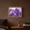 Bladeren - Paars - Tropisch - Abstract Light Box met batterij (Wandlamp) middel -sfeer4