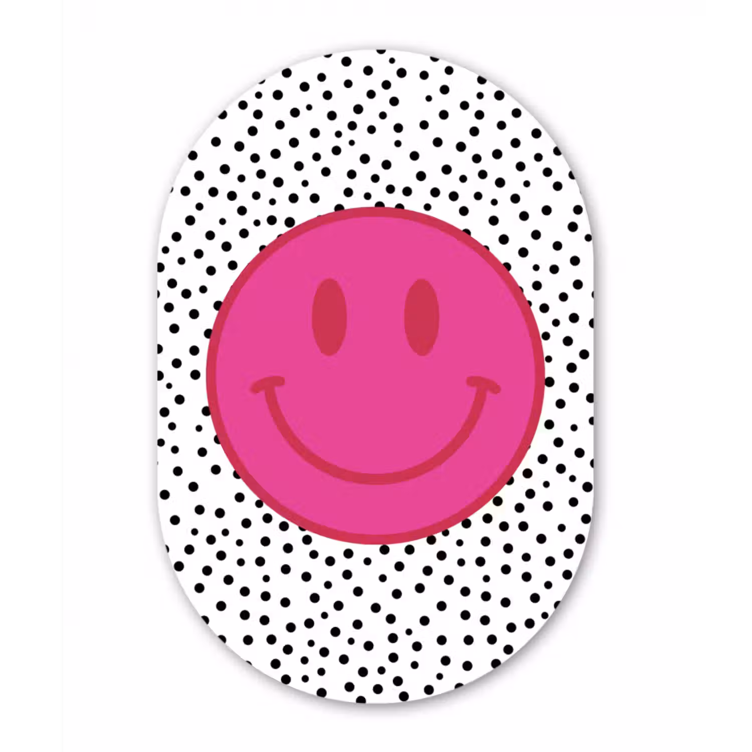 Alu-Dibond-Bild Oval - Smiley - Rosa - Punkte