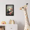 Toekan - Vogels - Bloemen - Planten - Tropisch fotolijst zwart zonder passe partout klein -usfeer4_kinderkamer