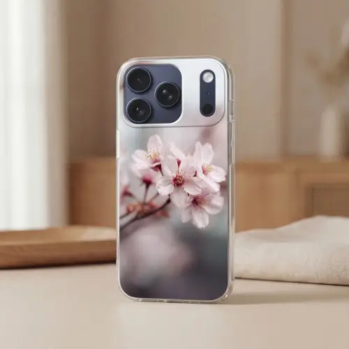 Bloesems - Meeldraden - Geel - Wazig Telefoonhoesje iPhone 17 Pro klein -sfeer2