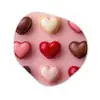 Macarons - Hartjes - Kleurrijk - Roze Wandcirkel Organisch Aluminium middel -3d