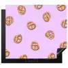 Pretzels - Eten - Paars Inductie beschermer vinyl 3mm middel -3d
