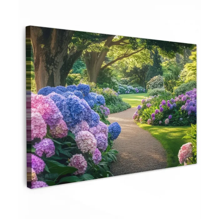 Hortensia- Park - Pad Tuinposter op houten frame 2 cm dik klein -3d