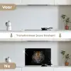 Tijger - Wilde dieren - Portret - Zwart - Dieren keuken achterwand spatscherm klein -voor_na_NL
