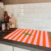 Patroon - Oranje - Fijn - Strepen Inductie beschermer vinyl 3mm klein -sfeer3